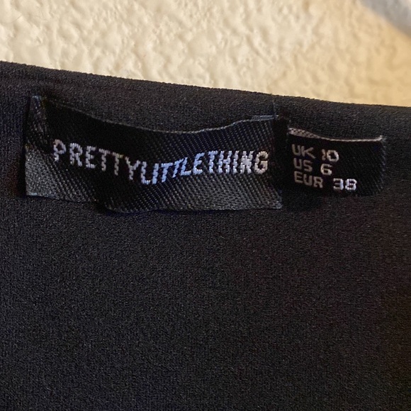 Pretty Little Thing little black dress with shoulder pads size 6 - Picture 3 of 5